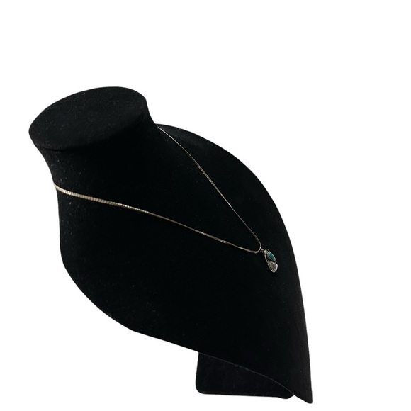 Robert Deutsawe Zuni Sterling Silver Turquoise Pendant Necklace & Cocktail Ring - Picture 7 of 16